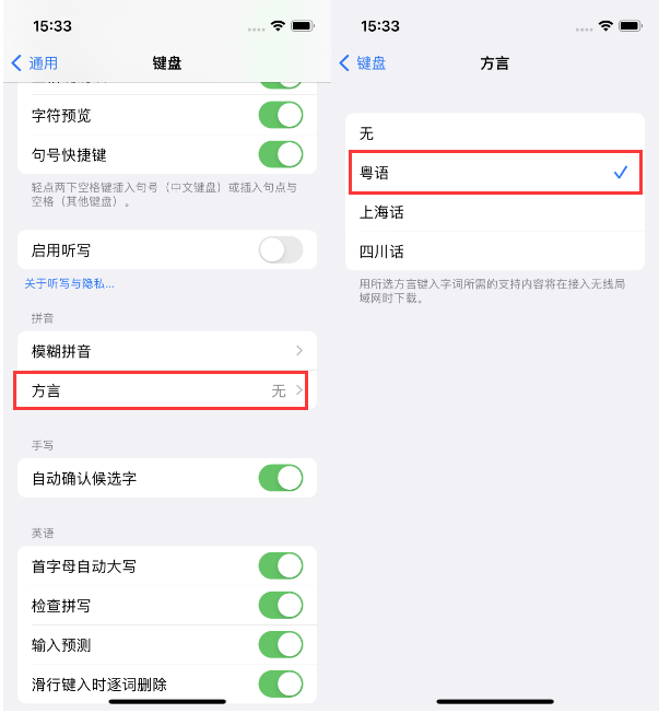 芦淞苹果14服务点分享iPhone 14plus设置键盘粤语方言的方法 